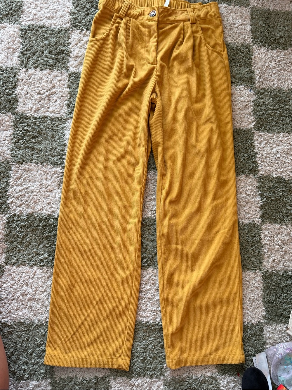 HALARA Men's Mustard Corduroy Wide-Leg Pants